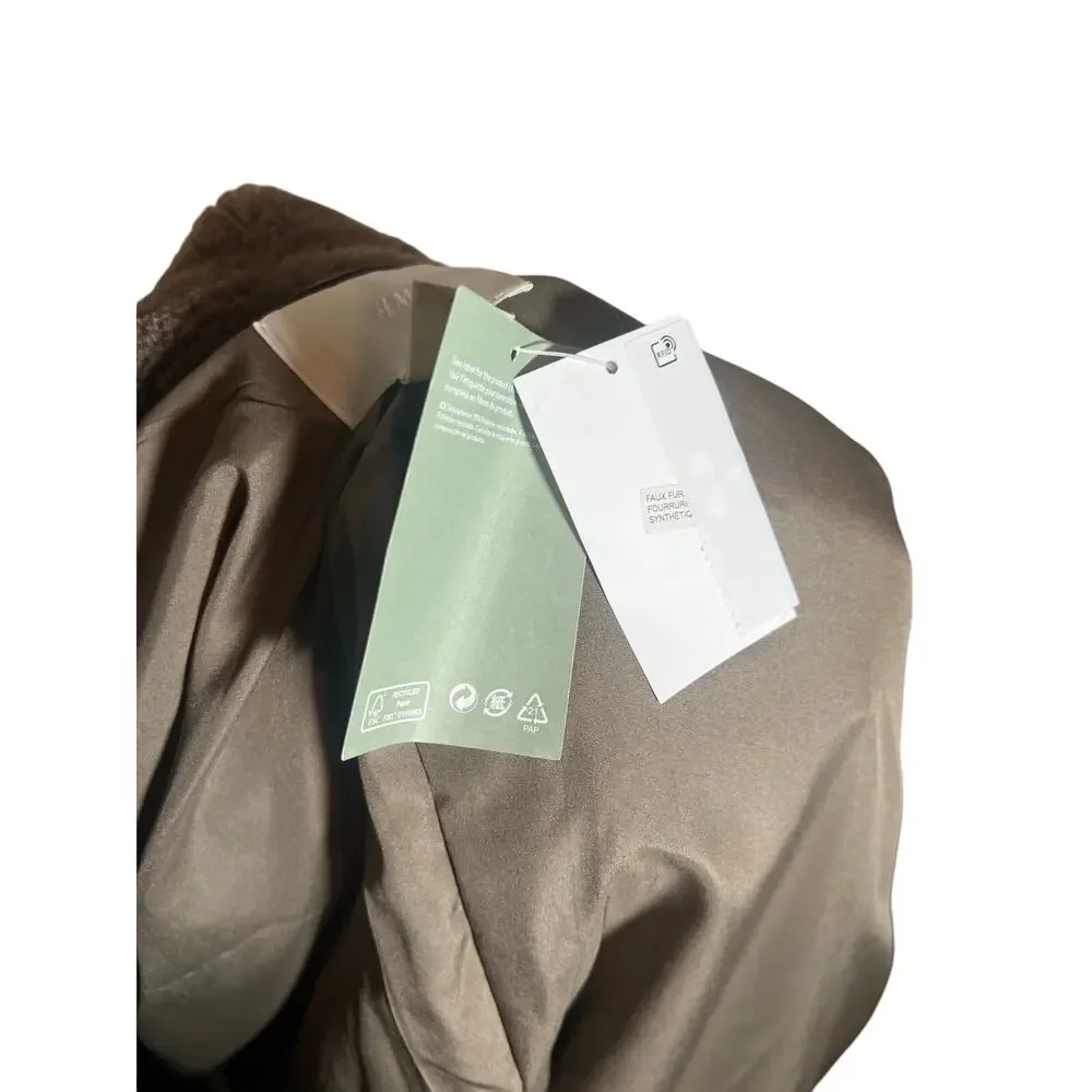 NWT H&M womens XXL faux fur long teddy coat 1108 - Picture 9 of 11